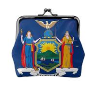 New York State Flag Coin Purses, Change Purse Wallets, For Festivals And Special Occasions, Black, One Size, Art Deco