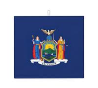 New York State Flag Print Drying Mat for Kitchen Absorbent Non-Slip Reusable Pad Countertops Daily Routine