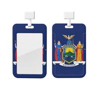 New York State Flag Print ID Card Badge Holder with Breakaway Lanyard,for Teacher Nurse Doctor Staff Office