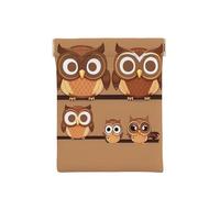 New York State Flag Print Leather Coin Purse, Small Change Pouch Wallet,Squeeze Coin Purse Pouch For Men Women, Cute Big Brown Cartoon Owls, One Size, Fashion