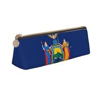 New York State Flag print Triangle Box Multi functional Makeup Bag, Office Travel and Daily Stationery Storage