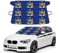New York State Flag Print Windshield Cover For Ice And Snow, Universal Fit For Car Suv, 600d Oxford Fabric Frost Protector