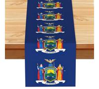 New York State Flag Printed Table Runner, Farmhouse Spring Floral Decor, Autumn Fall Harvest Dining Scarf
