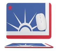 New York State Flag Soft Gaming Mouse Mat with Non-Slip Rubber Base Computer Game Mice Pad for Home Office Work