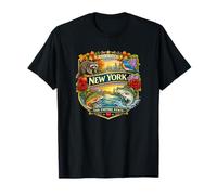 New York State Symbols Novelty Graphic Design Souvenir T-Shirt
