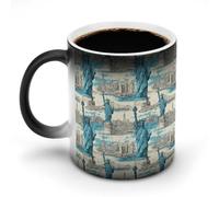 New York Statue Cute Color Changing Mug Ceramic Heat Sensitive Mugs Magic Coffee Cup with Handle 12 Oz