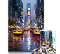 New York Street Scene Puzzles for Adults Teens 1000pc Puzzle,Help The Brain Exercise Addictive Toys to Cultivate Patience Parent-child Interaction (38x26cm)