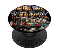 New York Subway Train Graffiti Street Art Hip Hop Colorful PopSockets Adhesive PopGrip