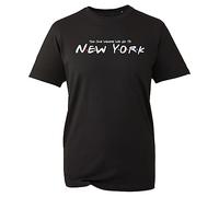 New York T-Shirt The One Where We Go to New York Vintage Retro City Funny Gift Adult Kids Unisex Tee Top (Black, XL)