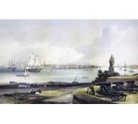 New York. Taken from the North west angle of Fort Columbus Governor's Island. After a mid-19th century engraving by Henry Papprill after a work by Frederick Catherwood. Poster Print by Ken Welsh (19 x