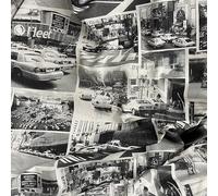 New York Taxi Print Craft Cotton Canvas Fabric, Black/White