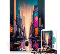 New York Times Square 1000 Piece Jigsaw Puzzles for Adults Brain Workout Toy Peaceful Fun Art Assembly Fine Art Piece (38x26cm)