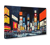 New York Times Square Art Vol.4 Canvas Print | Gallery Wrapped 30mm Frame Wall Art | 30x20 inches | Ready to Hang | Contemporary Picture | Living Room Bedroom Lounge Office