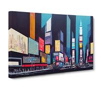 New York Times Square Art Vol.7 Canvas Print | Gallery Wrapped 30mm Frame Wall Art | 30x20 inches | Ready to Hang | Contemporary Picture | Living Room Bedroom Lounge Office