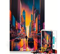 New York Times Square Jigsaw Puzzle 1000 Piece for Teenagers Mind Puzzle Leisure Fun Art Assembly Art Collectible (38x52cm)