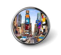 New York Times Square Lapel Pins Metal Pin Badge Personalized Pinback Button Badges Classic Round Badge Recognition Enamel Lapel Pin for Jackets, Backpacks, Bags
