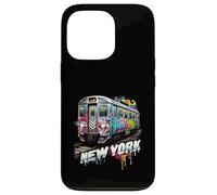 New York Train Graffiti Style NYC Subway Car Case for iPhone 13 Pro