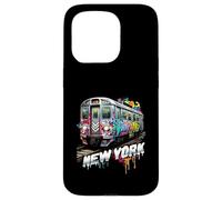 New York Train Graffiti Style NYC Subway Car Case for iPhone 15 Pro
