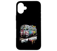 New York Train Graffiti Style NYC Subway Car Case for iPhone 16 Plus