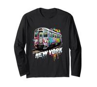 New York Train Graffiti Style NYC Subway Car Long Sleeve T-Shirt