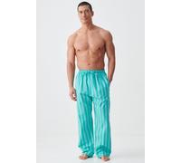 "New York Turquoise Stripe" Crisp Cotton Pyjama Trousers British Boxers Turquoise M