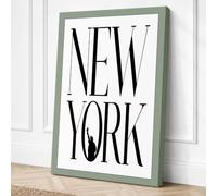 New York Typography Canvas Wall Art Print 24x16 Inch