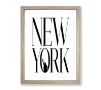 New York Typography Quote Framed Print | A2 Oak Framed Wall Art | Ready to Hang | Modern Positive Affirmations Picture | Living Room Bedroom Lounge Office