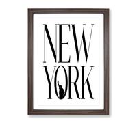 New York Typography Quote Framed Print | A2 Walnut Framed Wall Art | Ready to Hang | Modern Positive Affirmations Picture | Living Room Bedroom Lounge Office