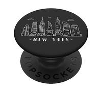 New York USA capital skyline cityscape silhouette PopSockets Adhesive PopGrip