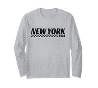 New York USA Checkered Flag NY Racing Motorsports Long Sleeve T-Shirt
