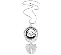 new york usa outline Pendant Angel Wings Rotating Necklace Jewelry