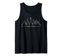 New York USA Skyline City line outline silhouette Tank Top