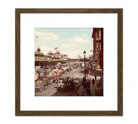 New York West Street 1901 Vintage Photo 8X8 Inch Square Wooden Framed Wall Art Print Picture with Mount Artery8 Brown One Size