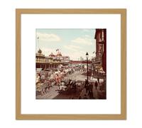 New York West Street 1901 Vintage Photo 8X8 Inch Square Wooden Framed Wall Art Print Picture with Mount Artery8 Light Oak One Size