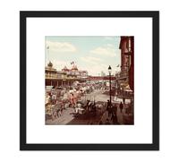 New York West Street 1901 Vintage Photo 8X8 Inch Square Wooden Framed Wall Art Print Picture with Mount Artery8 Black One Size