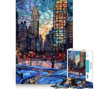 New York Winter Glow 1000 Piece Jigsaw Puzzles for Adults Teenagers Brain Skill Group Joy Exact Edge Stylish Gift (38x26cm)