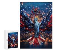 New York with Wings Vertical Wooden Jigsaw Puzzles for Adults Challenge Intelligent Puzzle Letter on Back Picture Home Decor