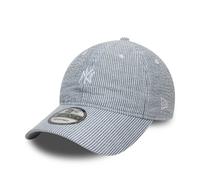 New Era 9Twenty Seersucker Yankees CapEra Women/Men - MLB Cap Baseball Curved Brim Metal Buckle, with Peak All-Season Spring Summer Autumn Winter - One Size White-Blue