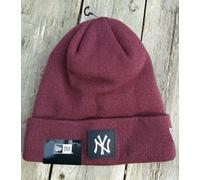 NEW YORK YANKEES Burgundy NEW ERA Baseball Cuff BEANIE HAT MLB Tags Adult