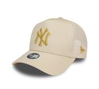 New York Yankees Womens Metallic Cream 9FORTY E-Frame Adjustable Trucker Cap