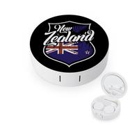 New Zea-Land Flag Round Contact Lens Case Storage Box | Colorful Print Contact Lens Soak Container Holder