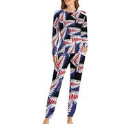 New Zea-land Maori Fern Flag Casual Pajamas Set for Women Two Piece Long Sleeve Pj Pants Lounge Sleeping Cloth