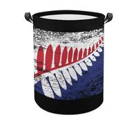 New Zea-land Maori Fern Flag Cute Laundry Basket with Handle Oxford Foldable Large Hamper for Bedroom Bathroom
