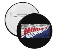 New Zea-land Maori Fern Flag Cute Tinplate Brooches for Women Men Button Pins Round Badge for Bag Hat