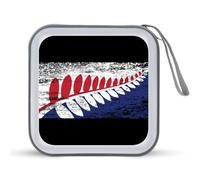 New Zea-land Maori Fern Flag Trendy CD Case Hard Plastic Portable DVD Storage Binder Wallet for Car Home Office