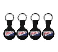 New Zea-land Maori Fern Flag Trendy GPS Cases Holder with Key Chain Ring Portable Protective Covers Compatible with Airtag