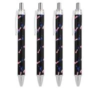New Zea-lands Flag Map Smooth Retractable Ballpoint Pens Personalized Rolling Ball Pen Black Ink Office Supplies for Men Women 4 PCS