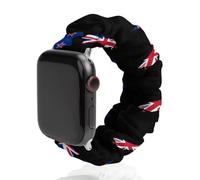 New Zea-lands Flag Map Soft Elastic Scrunchie Watch Strap Compatible with IWatch Series 6 5 4 3 2 1 Printed Wristbands Bands