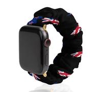 New Zea-lands Flag Map Soft Elastic Scrunchie Watch Strap Compatible with IWatch Series 6 5 4 3 2 1 Printed Wristbands Bands