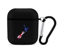 New Zea-lands Flag Map Stylish Printed Bluetooth Headset Protective Cover Compatible with AirPods 1/2 with Buckle
